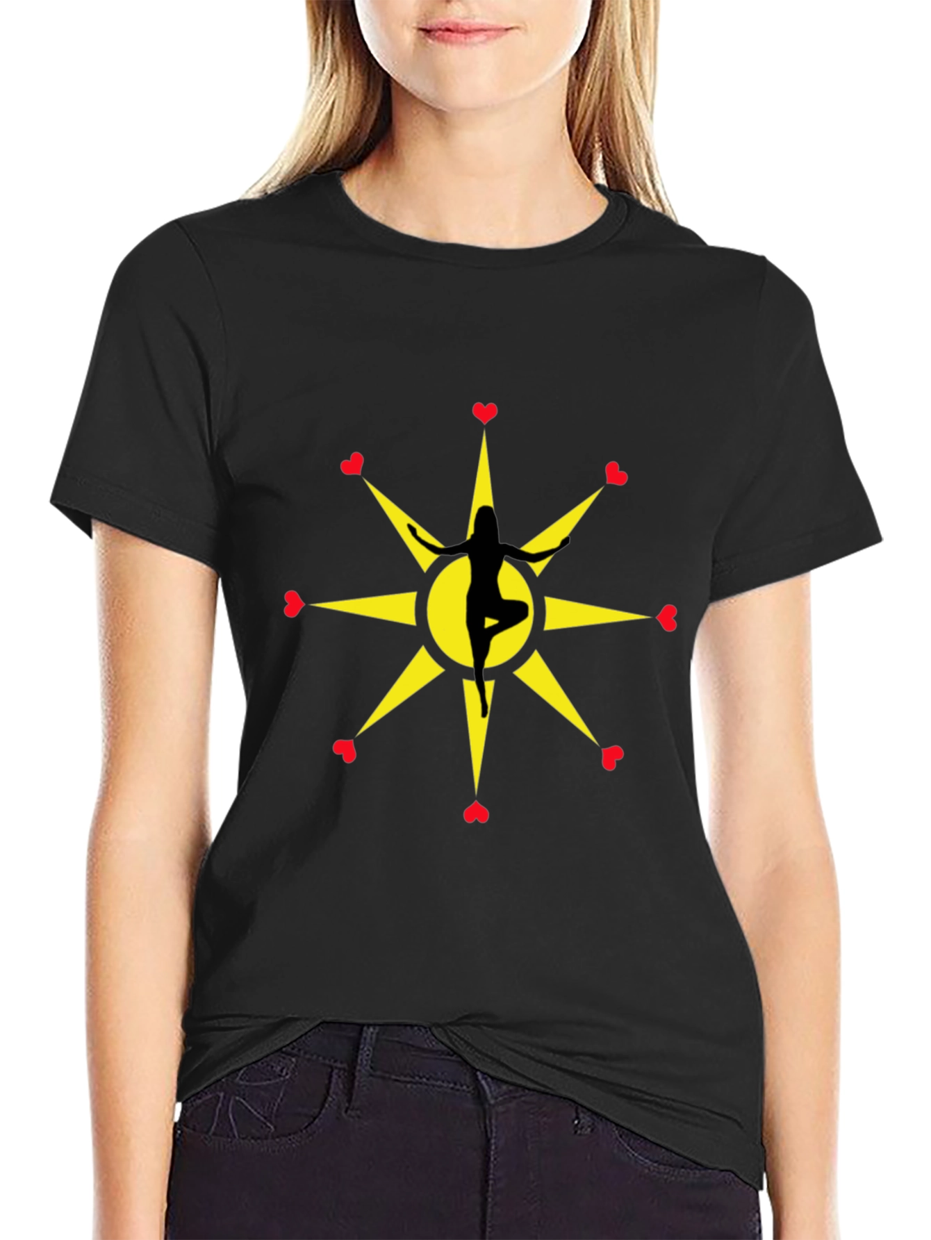 Yoga Love Starburst Black T-Shirt