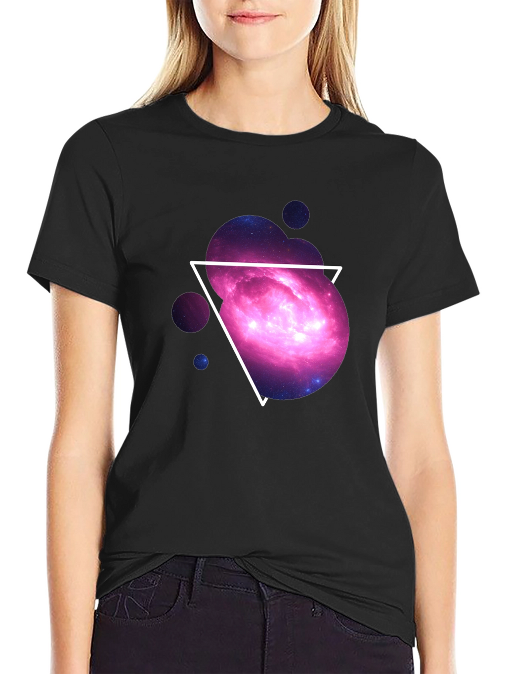 Galaxy Triangle Graphic Tee - Cosmic Style