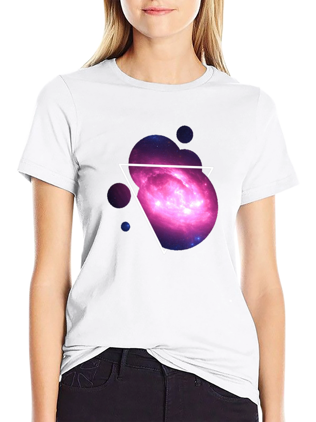 Galaxy Triangle Graphic Tee - Cosmic Style