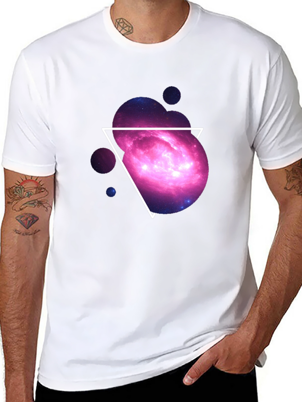Galaxy Triangle Graphic Tee - Cosmic Style