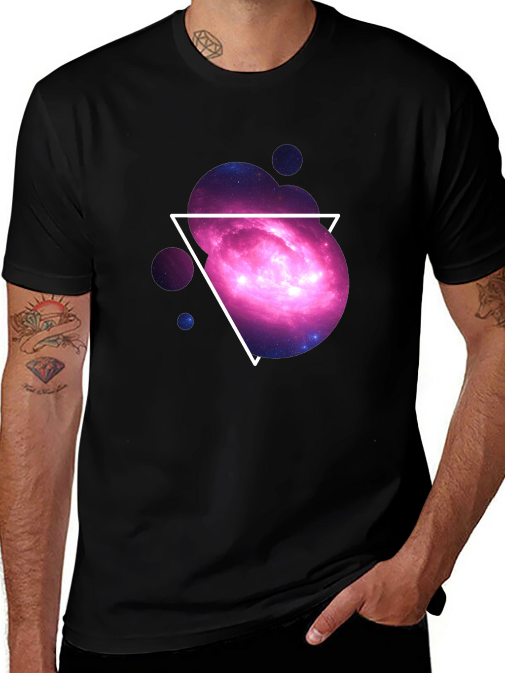 Galaxy Triangle Graphic Tee - Cosmic Style