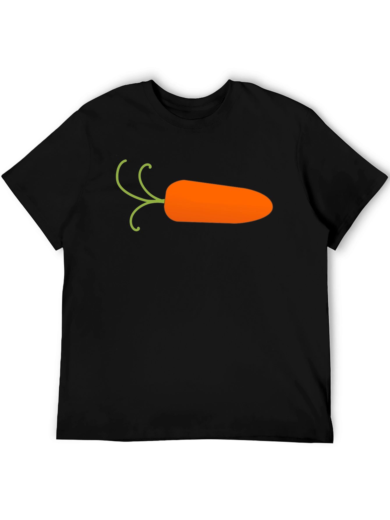 Carrot Graphic T-Shirt - Black Casual Cotton Tee