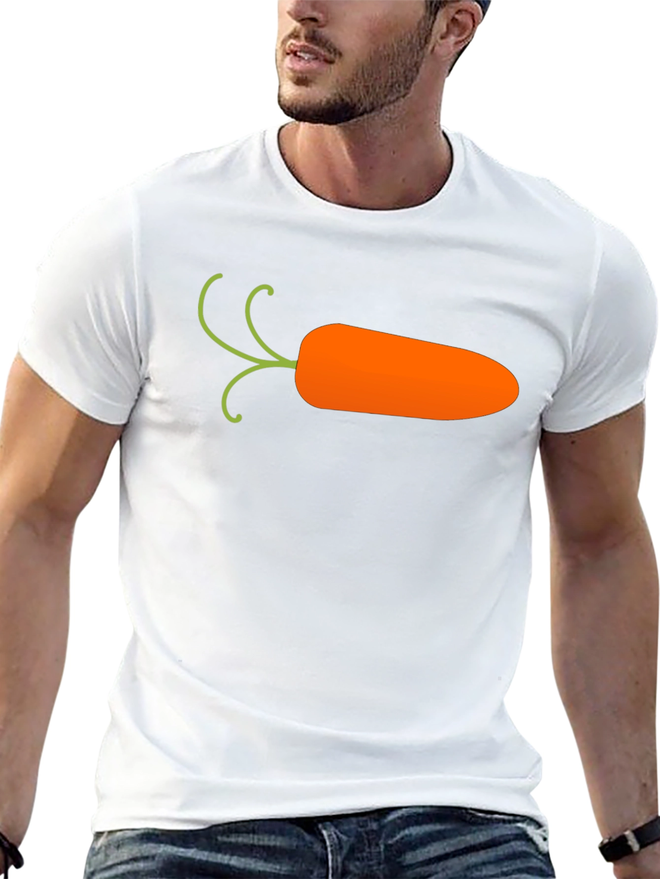 Carrot Graphic T-Shirt - Black Casual Cotton Tee