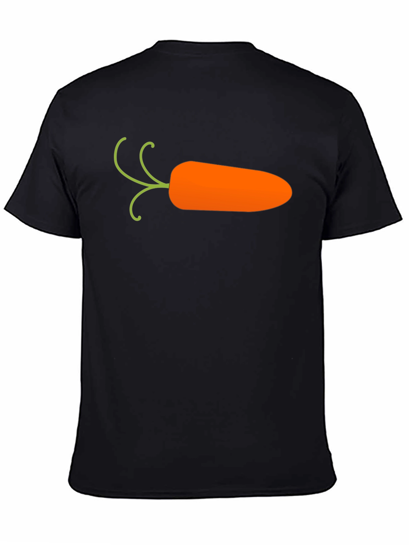 Carrot Graphic T-Shirt - Black Casual Cotton Tee