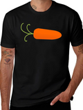 Carrot Graphic T-Shirt - Black Casual Cotton Tee