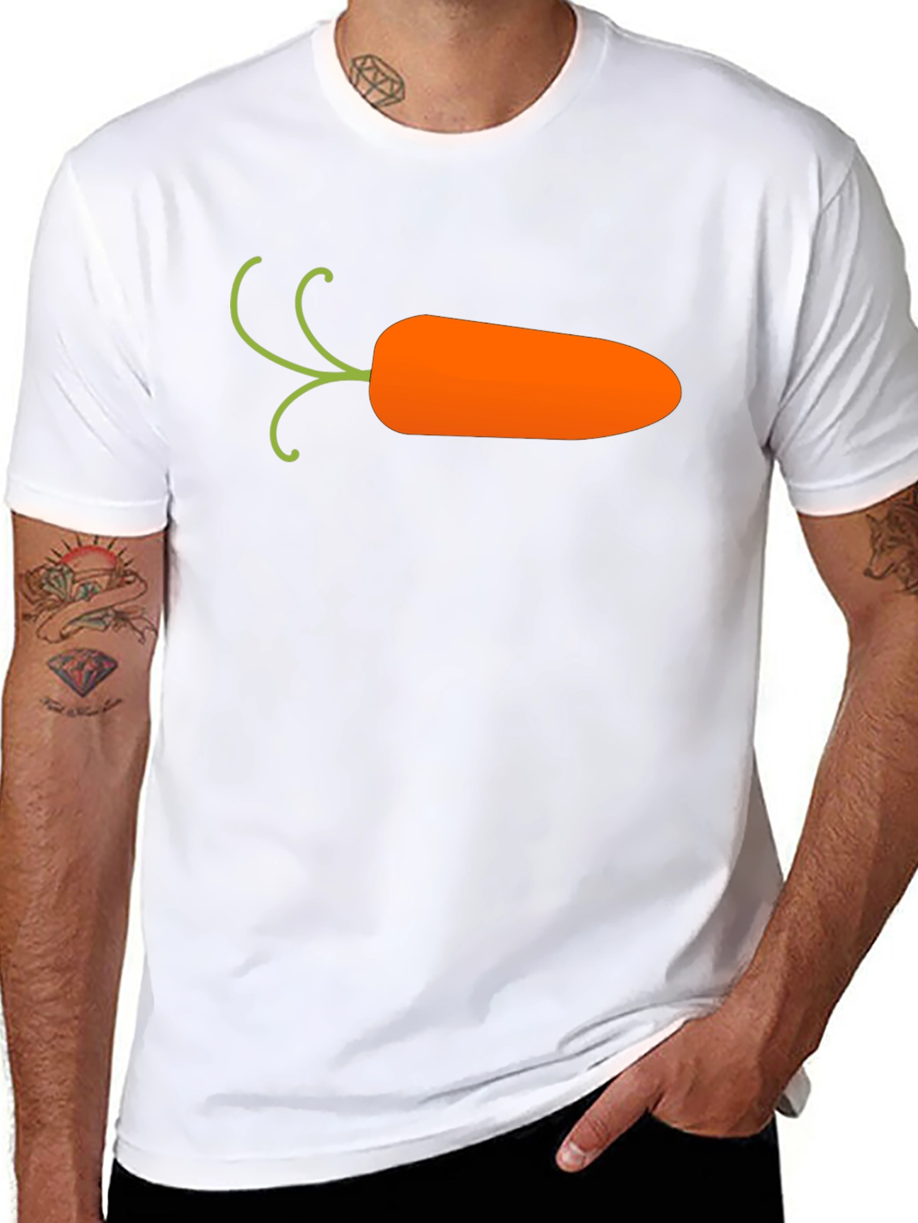 Carrot Graphic T-Shirt - Black Casual Cotton Tee
