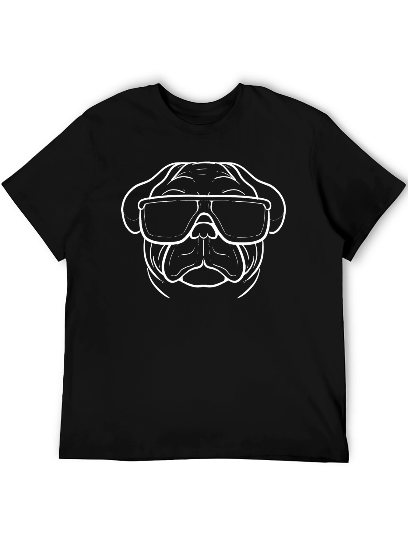 Cool Pug Graphic Tee - Black Cotton T-Shirt