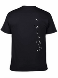 Mens Black T-Shirt with Flying Birds Design