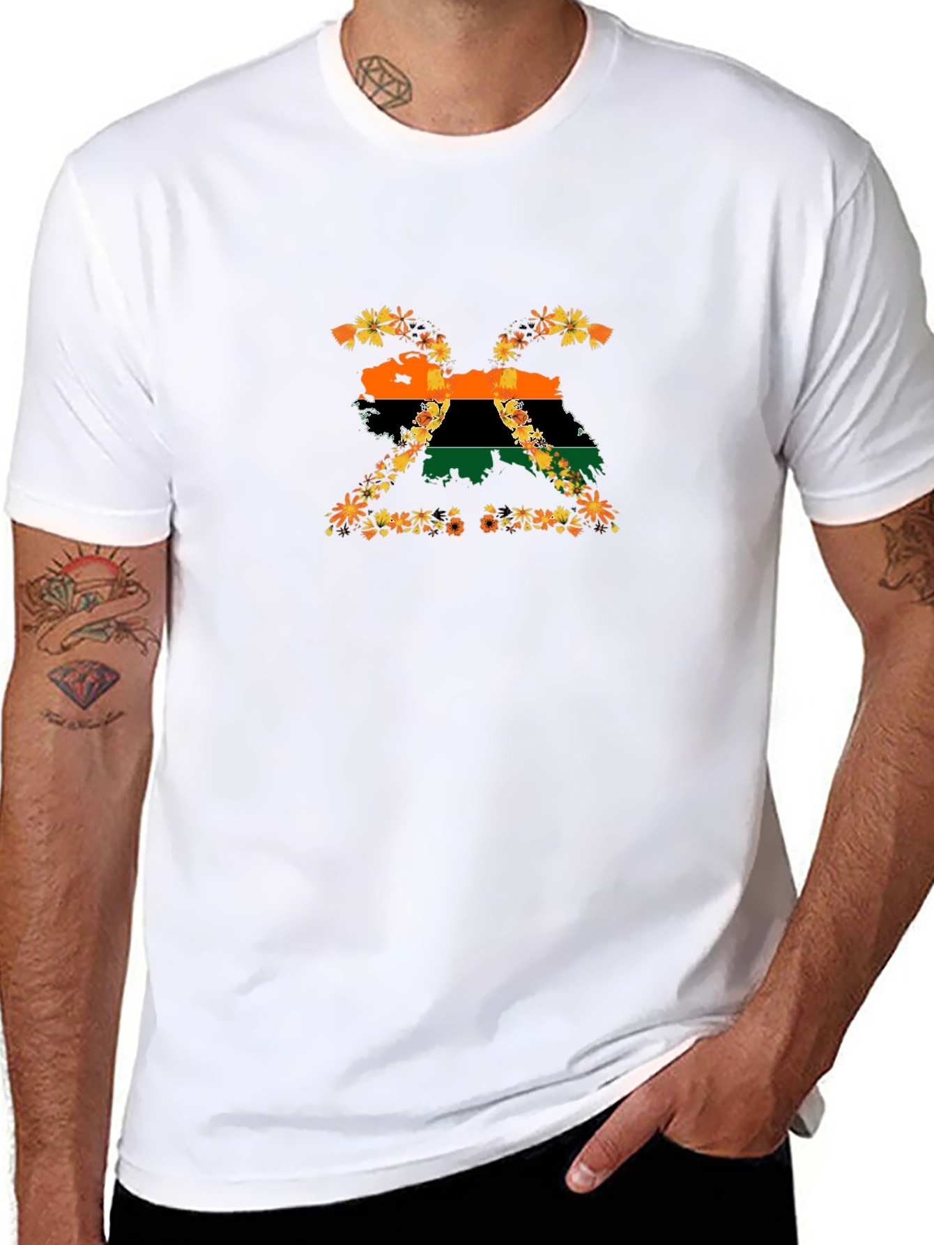Floral BIAFRA Map T-Shirt