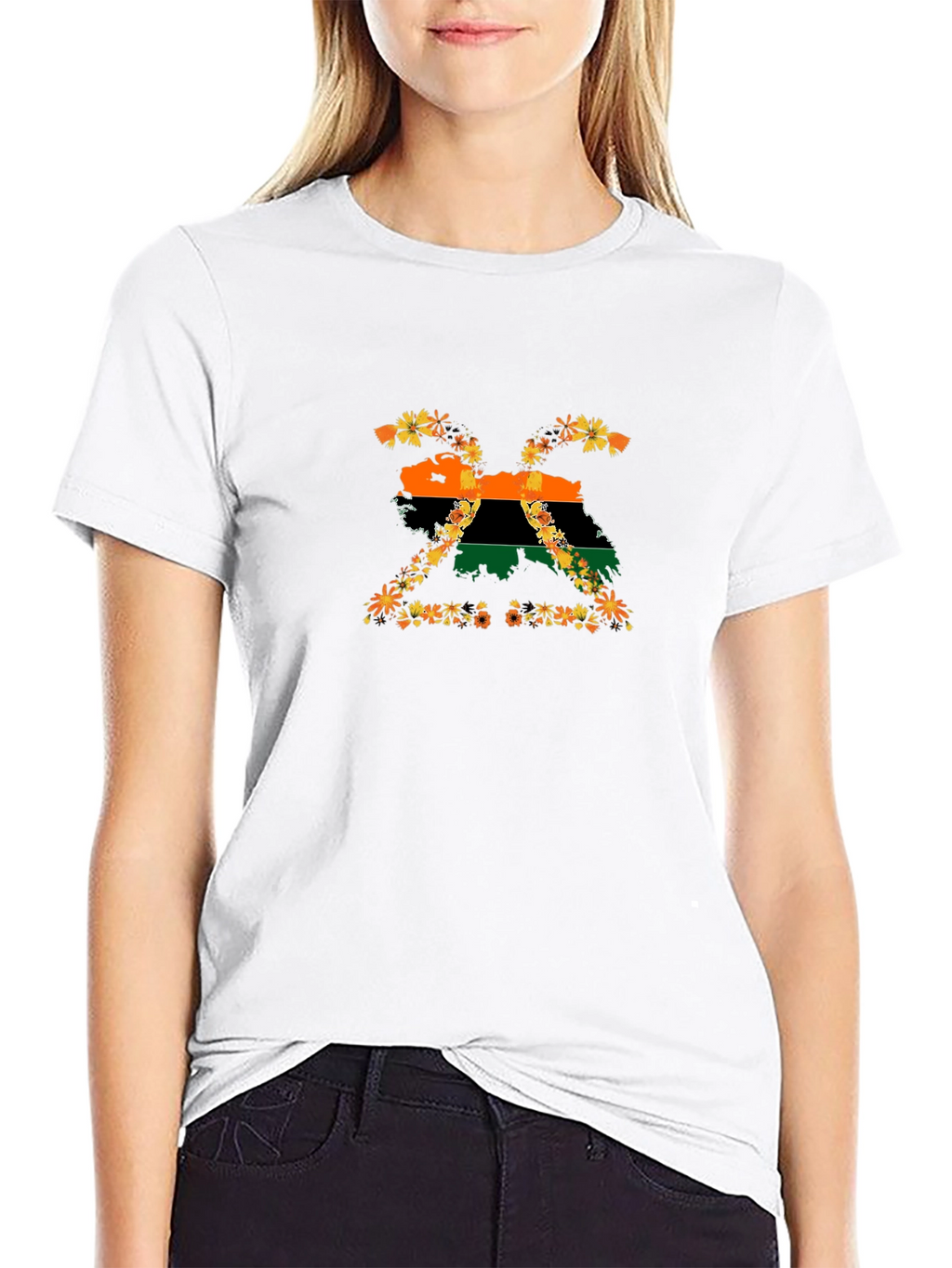 Floral BIAFRA Map T-Shirt