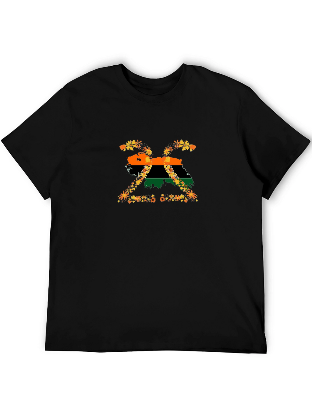 Floral BIAFRA Map T-Shirt