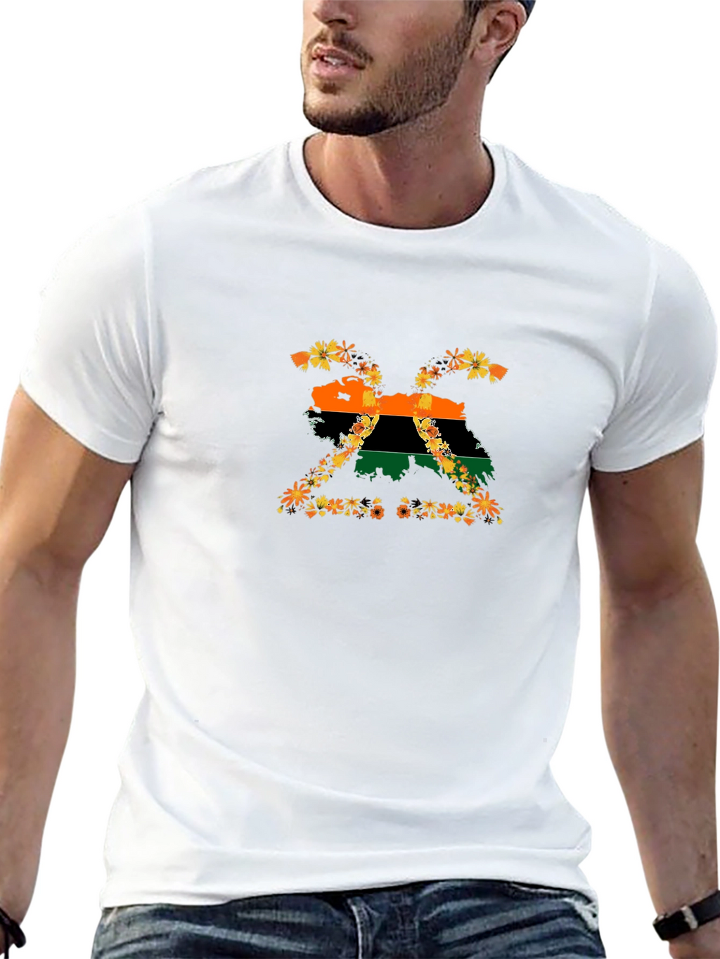 Floral BIAFRA Map T-Shirt