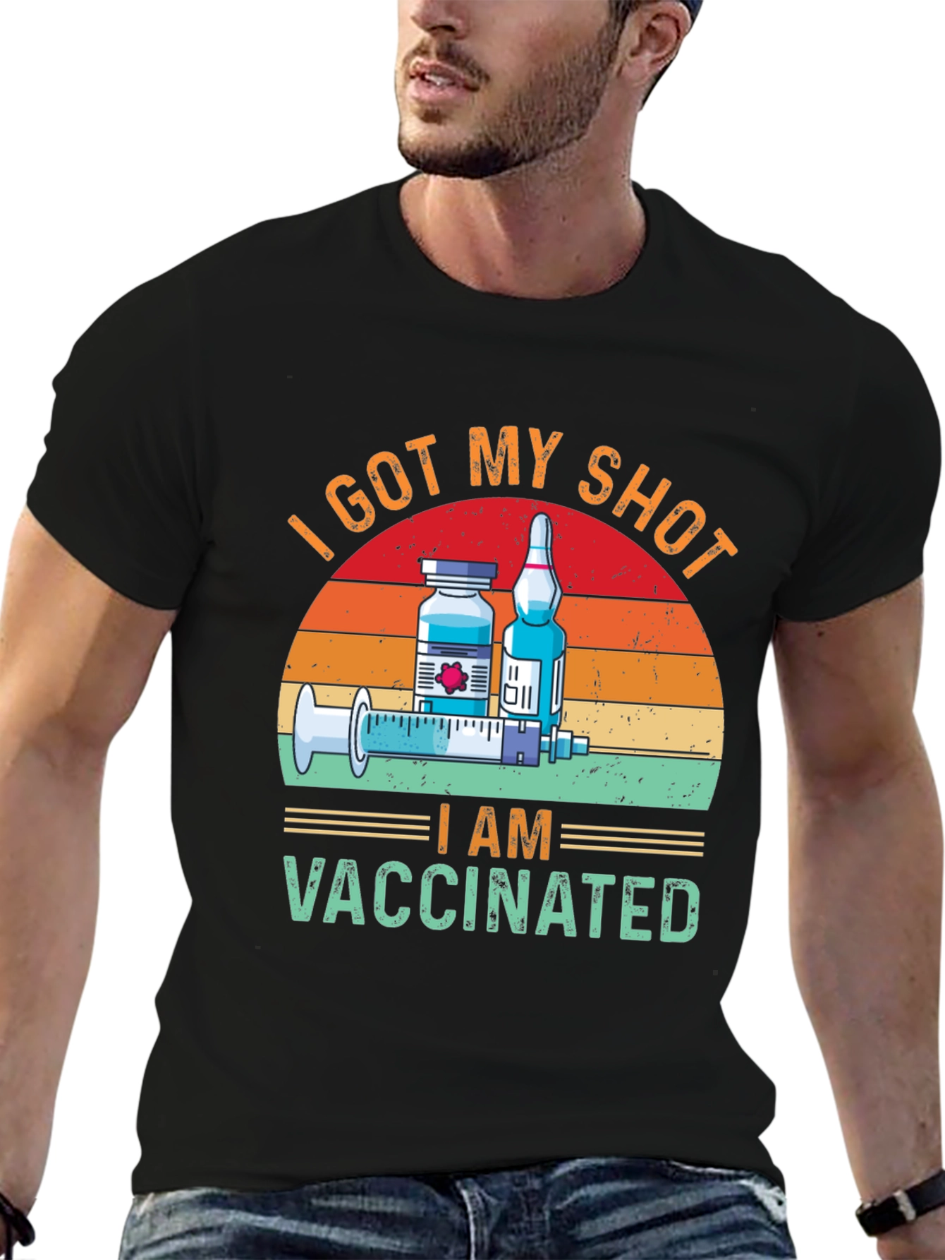 I Got My Shot I am Vaccinated Black T-Shirt