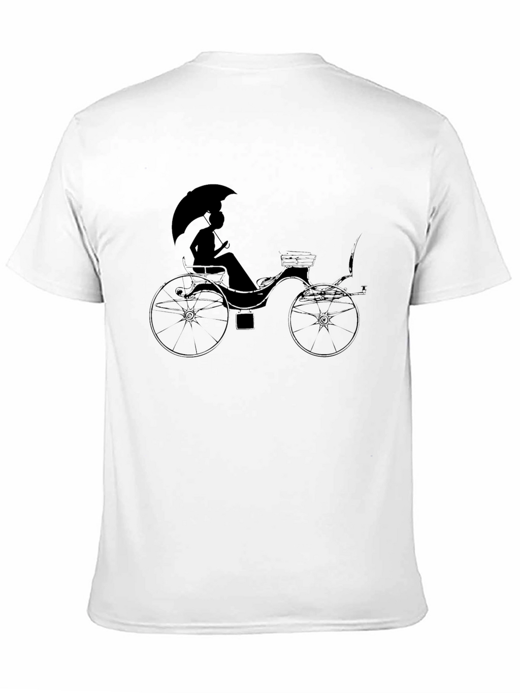 Stylish Black T-Shirt with Carriage Print
