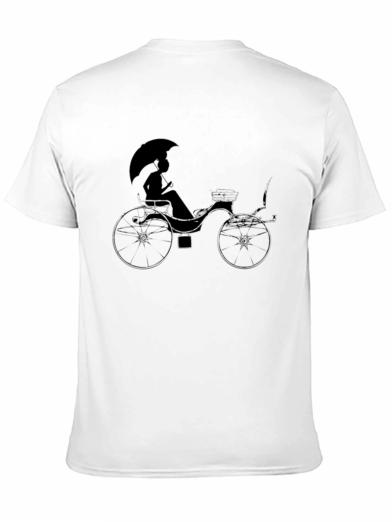 Stylish Black T-Shirt with Carriage Print