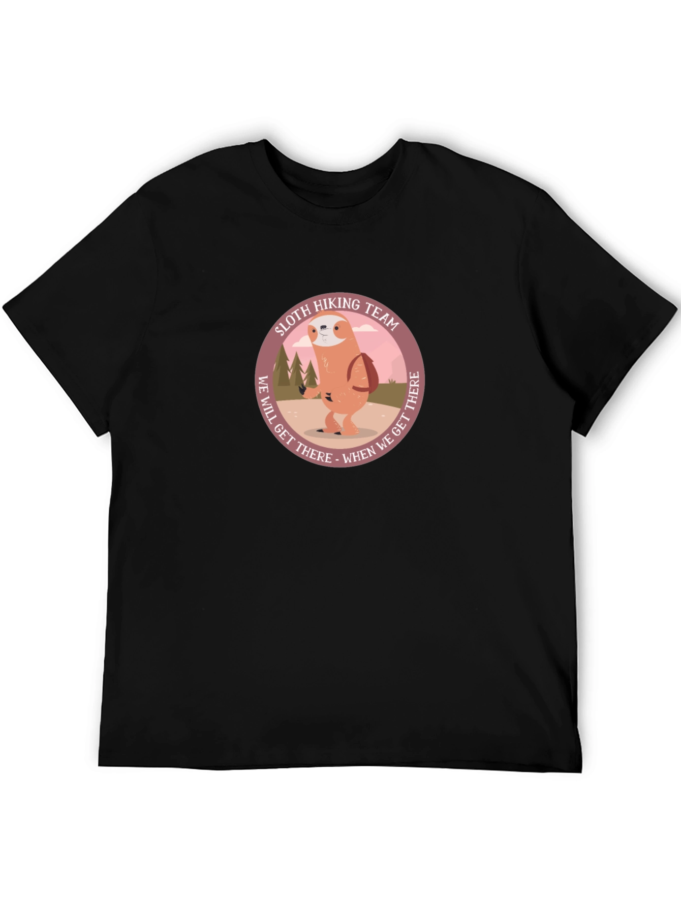 Sloth Hiking Team Black Graphic Tee