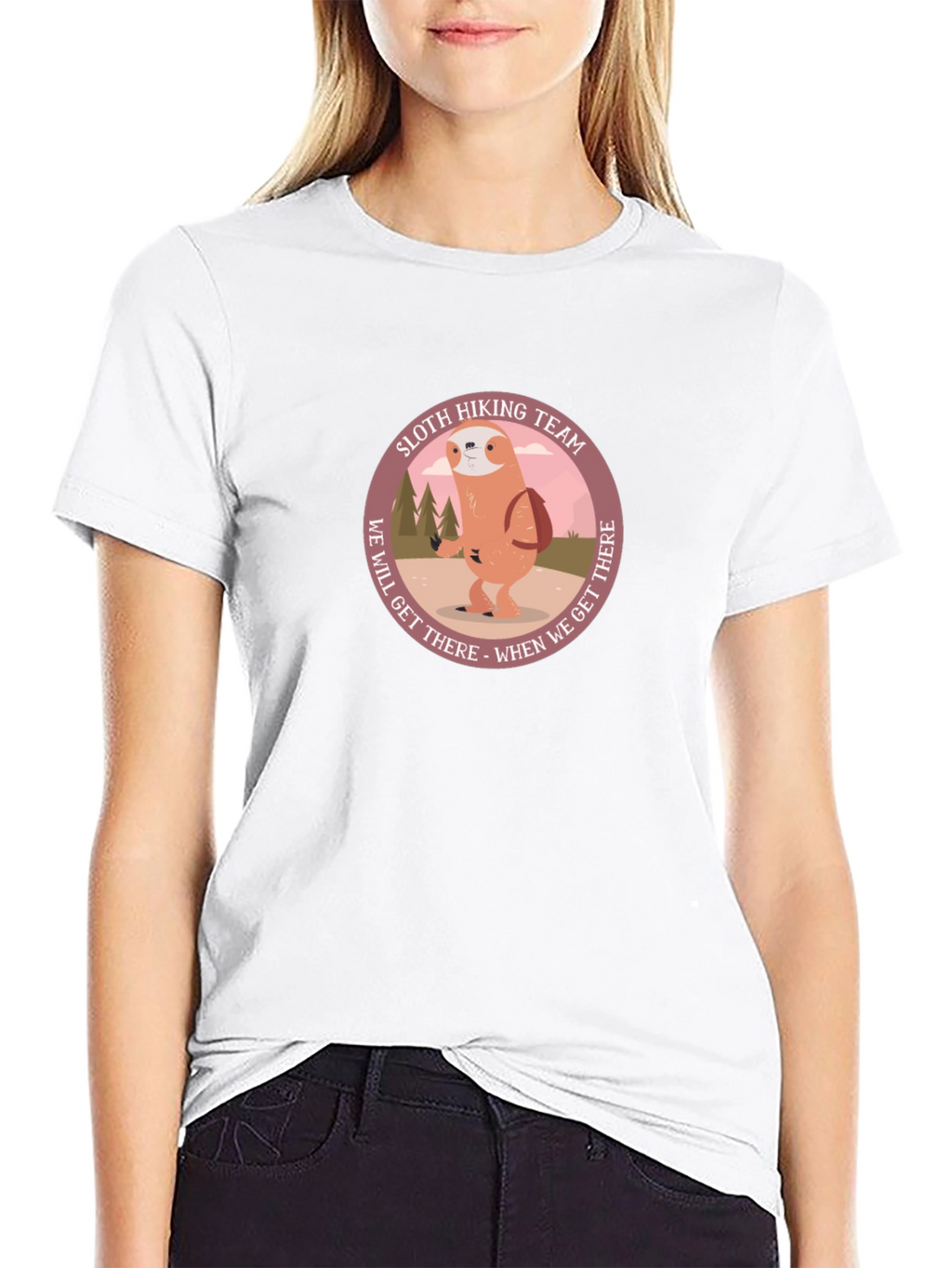 Sloth Hiking Team Black Graphic Tee