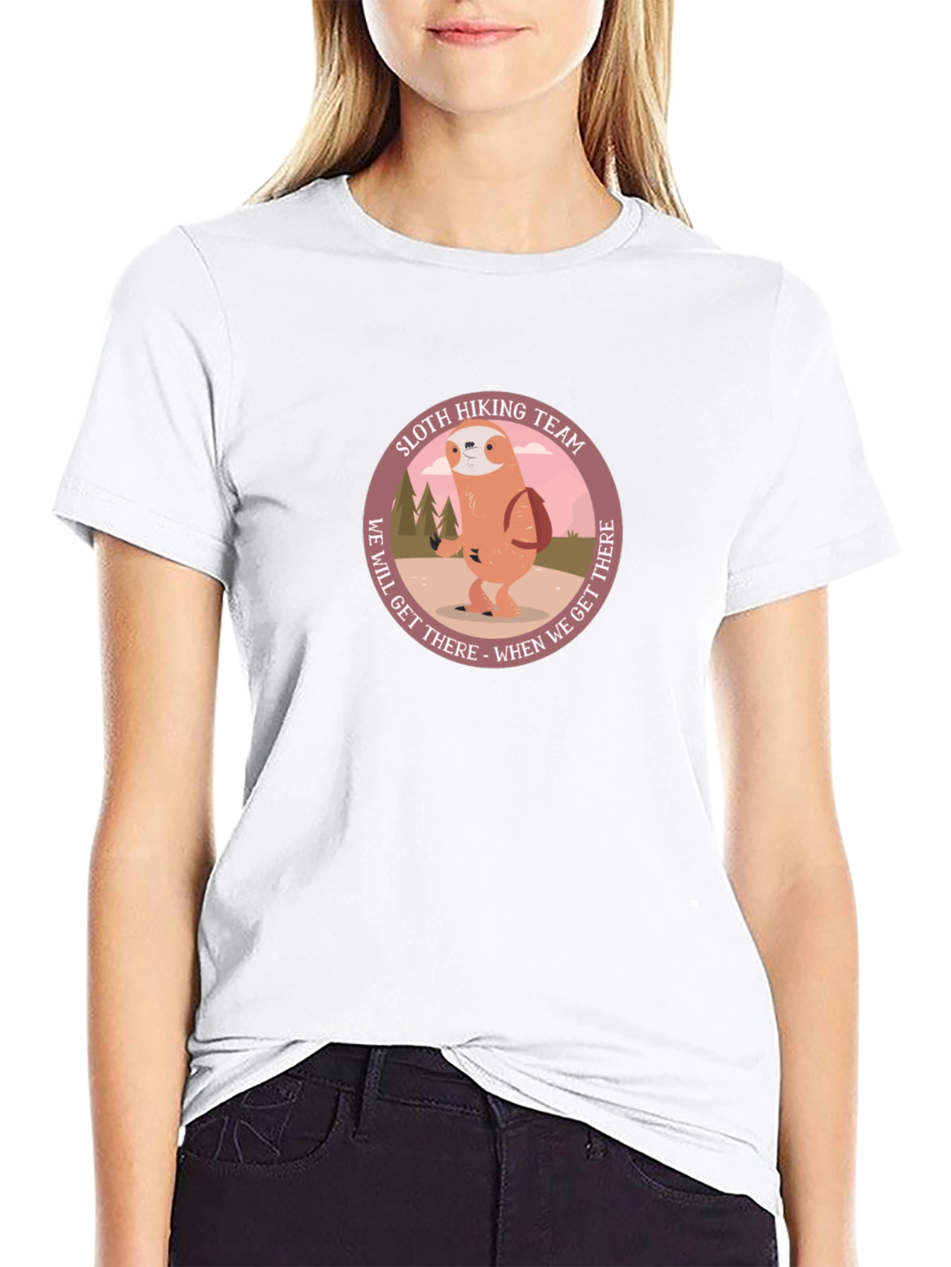 Sloth Hiking Team Black Graphic Tee