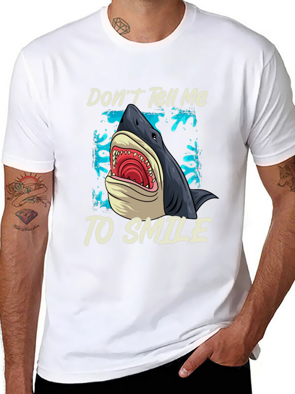 Shark Graphic T-Shirt - Dont Tell Me To Smile
