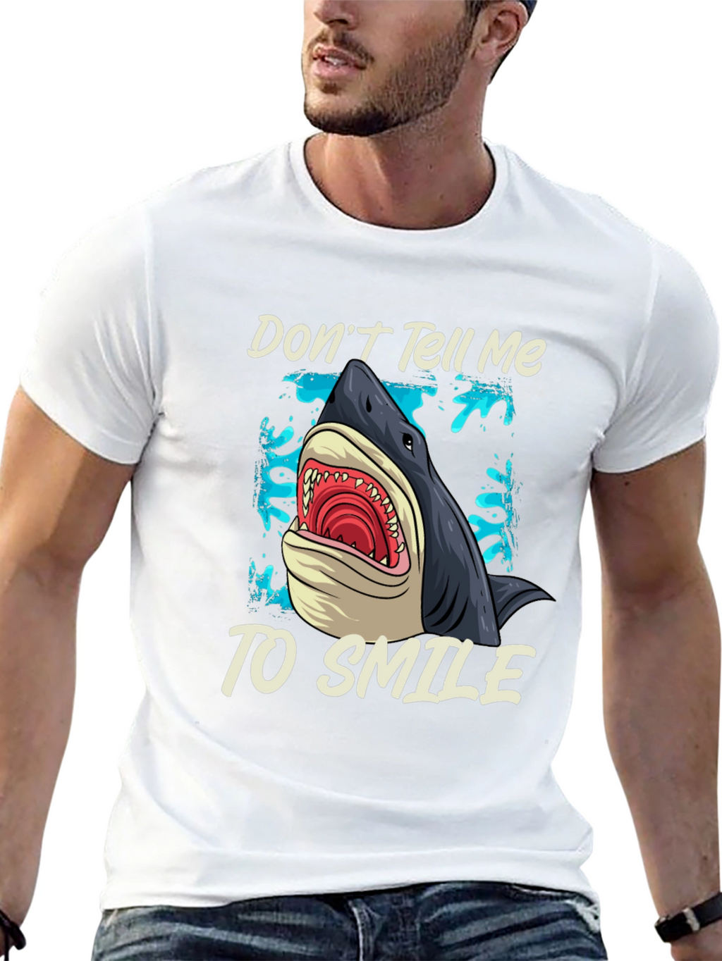 Shark Graphic T-Shirt - Dont Tell Me To Smile