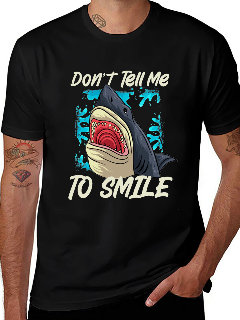 Shark Graphic T-Shirt - Dont Tell Me To Smile