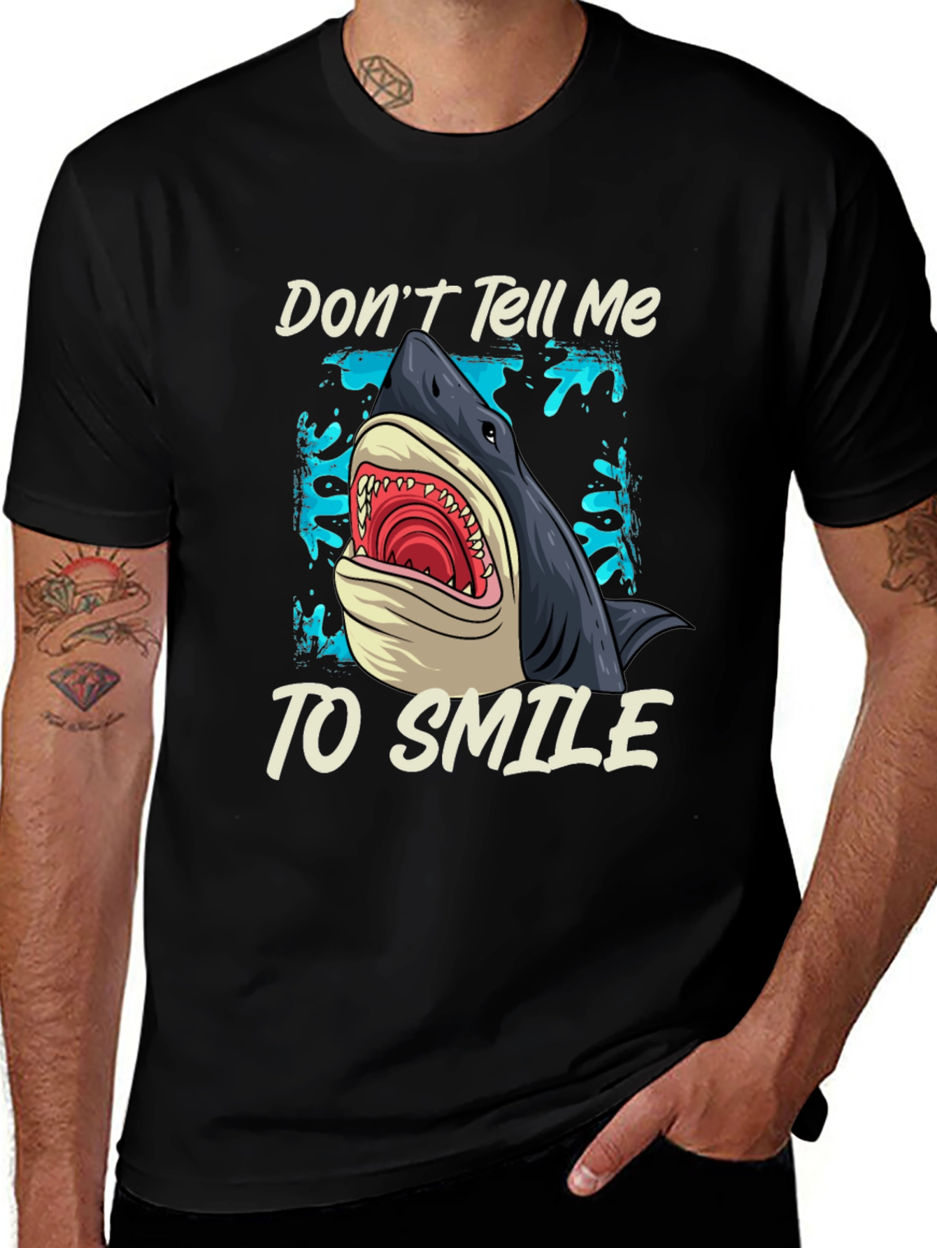 Shark Graphic T-Shirt - Dont Tell Me To Smile