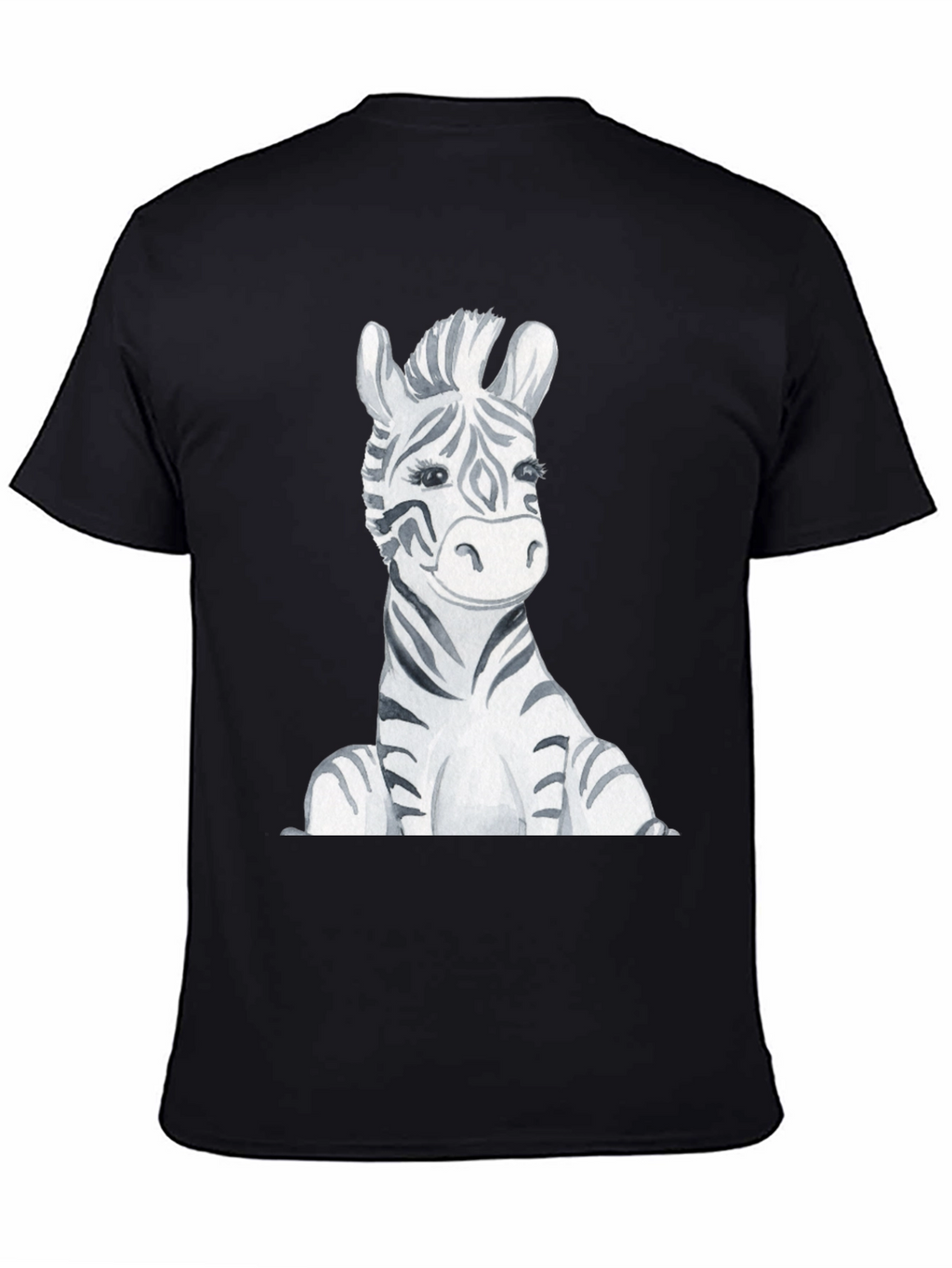 Zebra Graphic Print Black T-Shirt