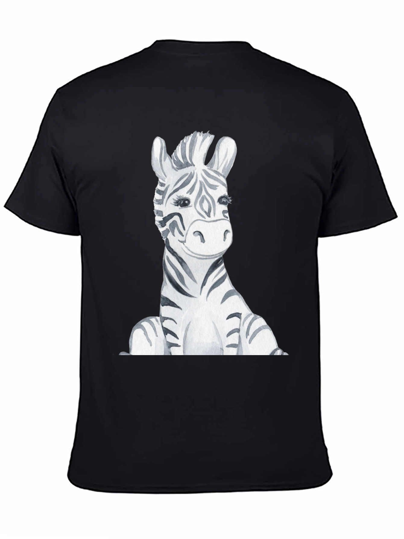 Zebra Graphic Print Black T-Shirt