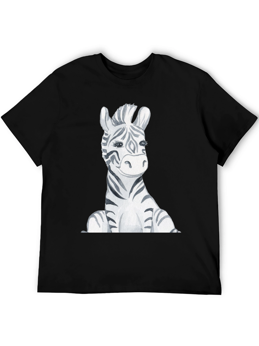 Zebra Graphic Print Black T-Shirt