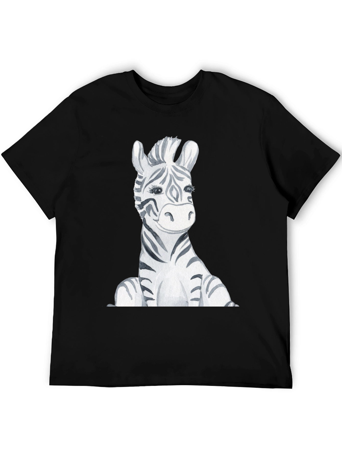 Zebra Graphic Print Black T-Shirt