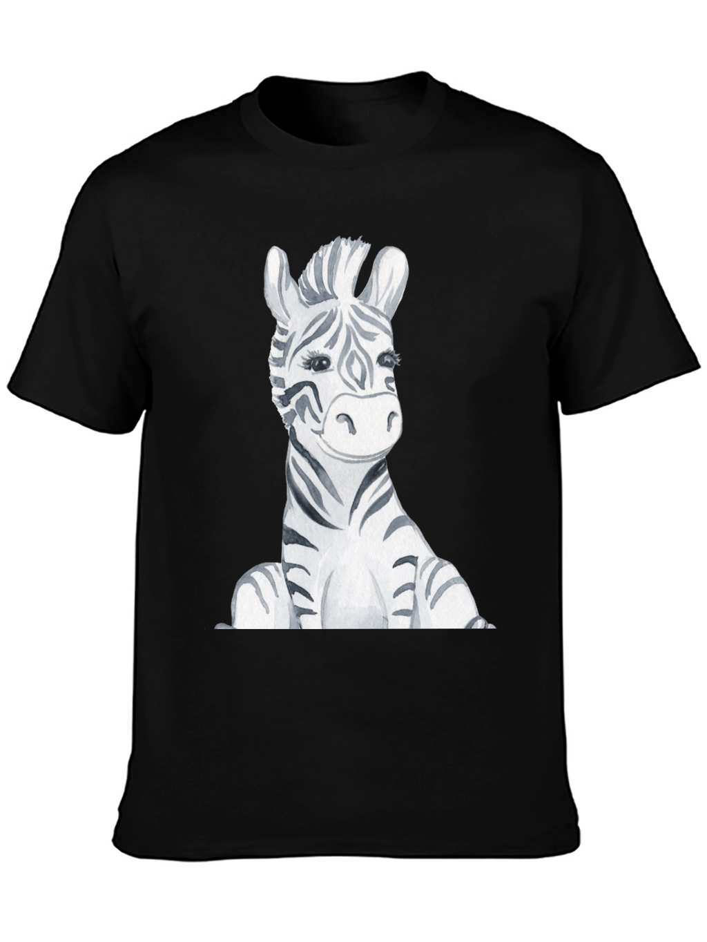 Zebra Graphic Print Black T-Shirt