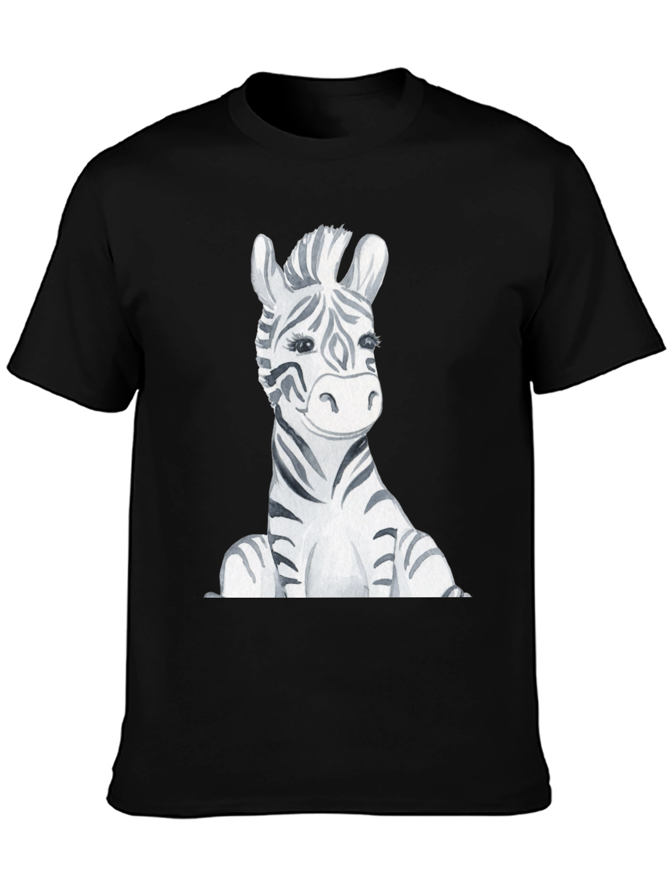 Zebra Graphic Print Black T-Shirt