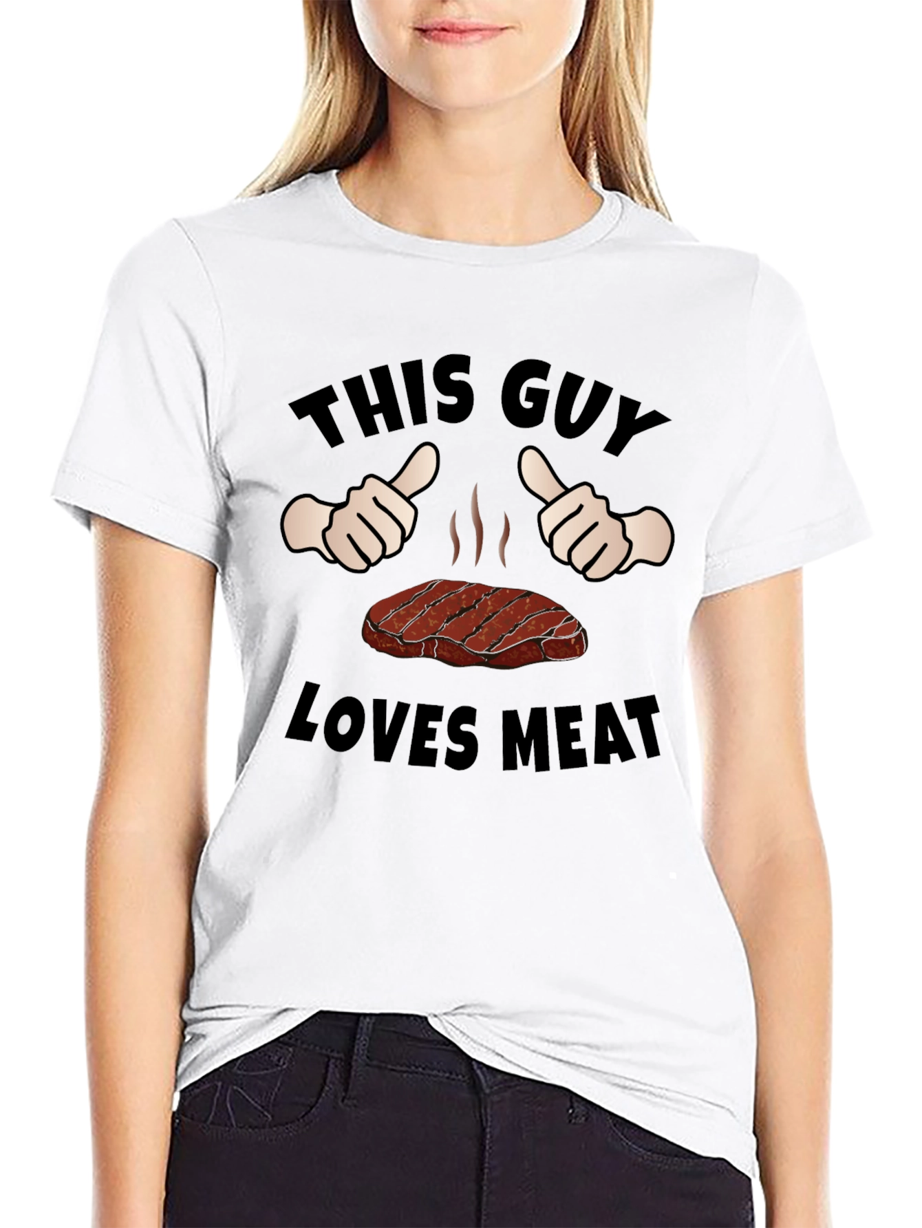 This Guy Loves Meat Funny Graphic T-Shirt