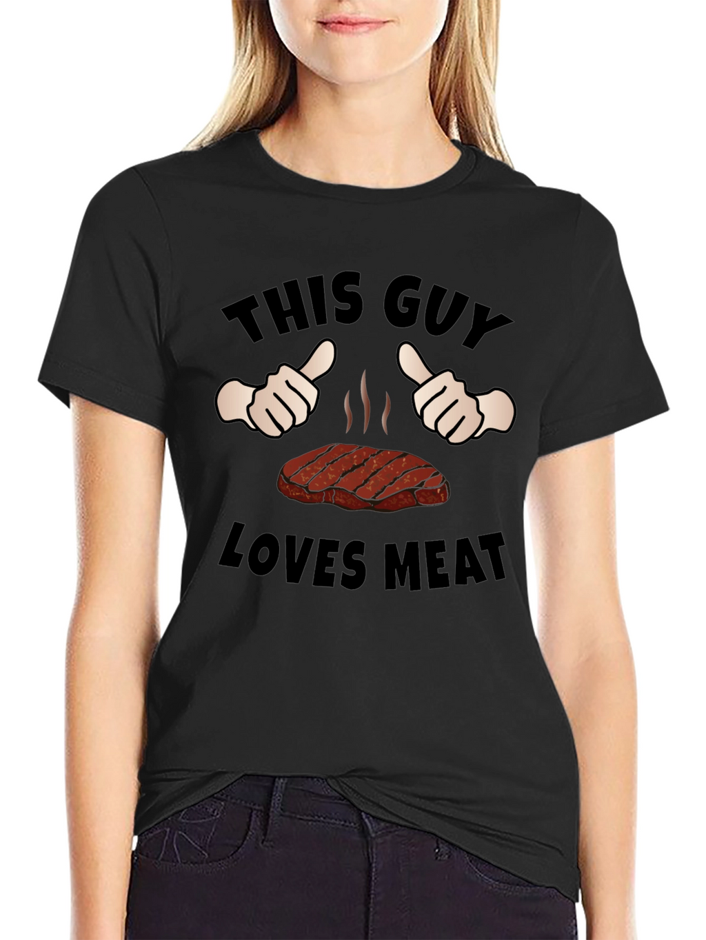 This Guy Loves Meat Funny Graphic T-Shirt