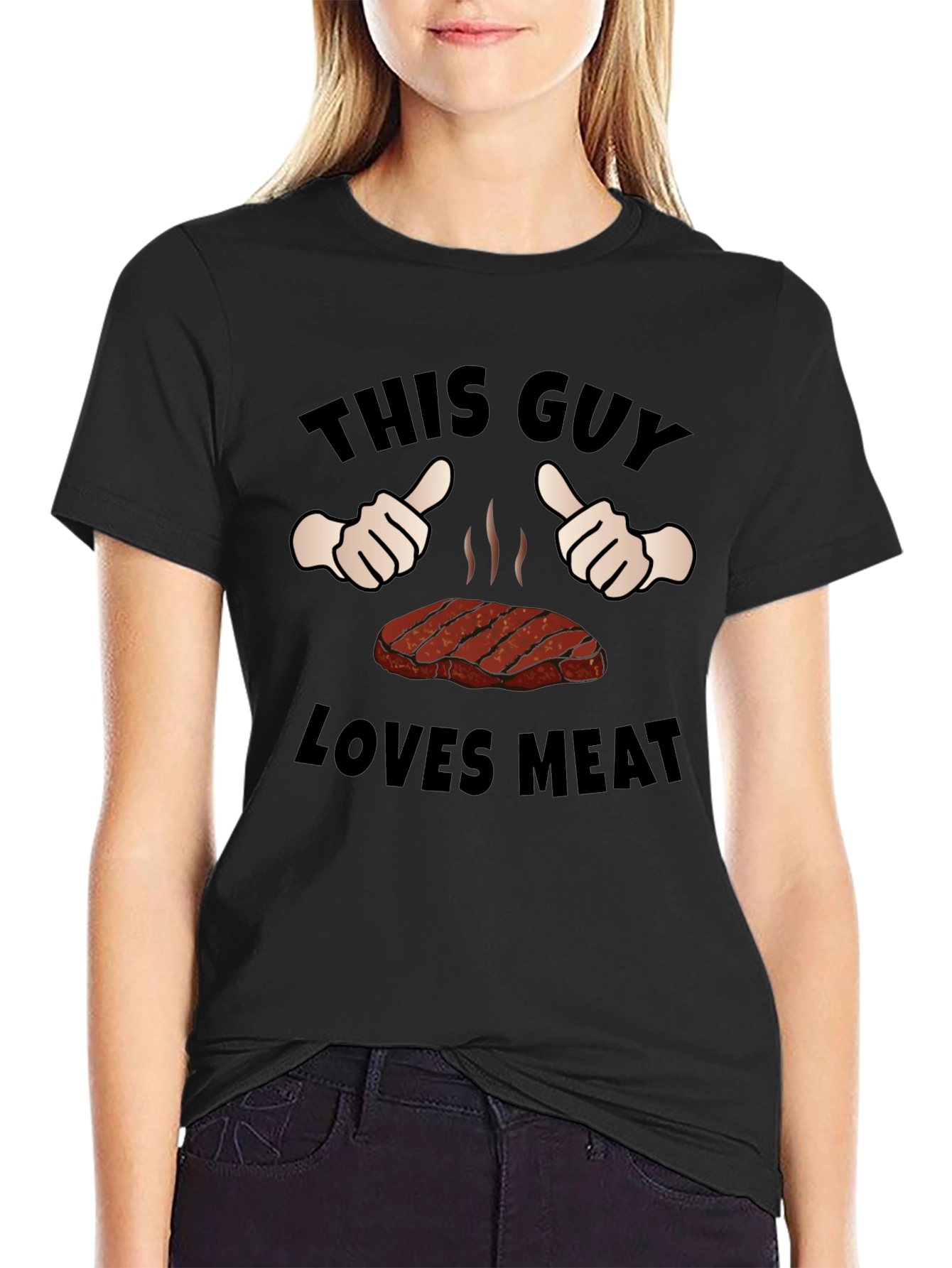 This Guy Loves Meat Funny Graphic T-Shirt
