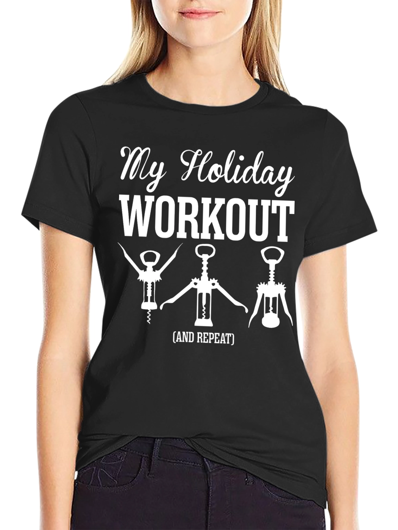 Holiday Workout Graphic T-Shirt - Wine Opener Theme