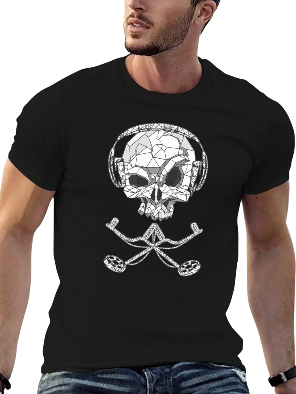 Skull & Crossbones DJ Black T-Shirt
