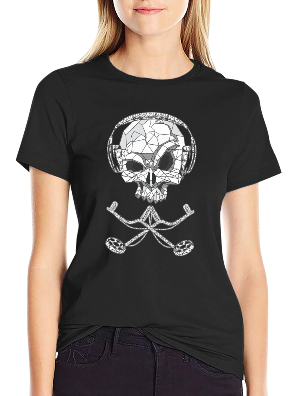 Skull & Crossbones DJ Black T-Shirt