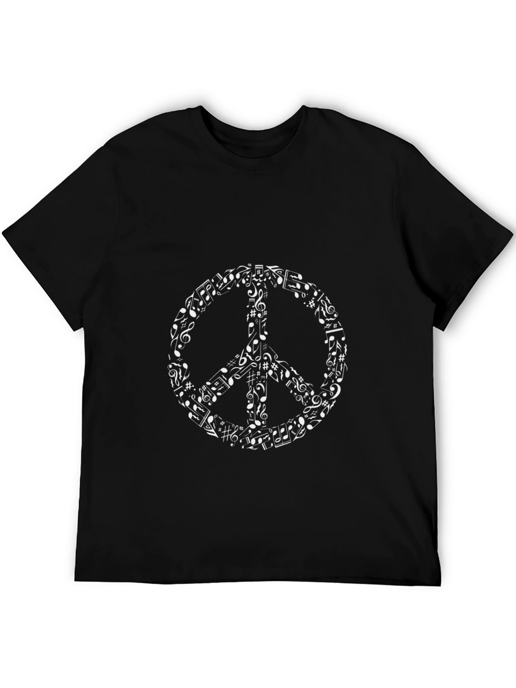 Musical Peace Sign Black T-Shirt