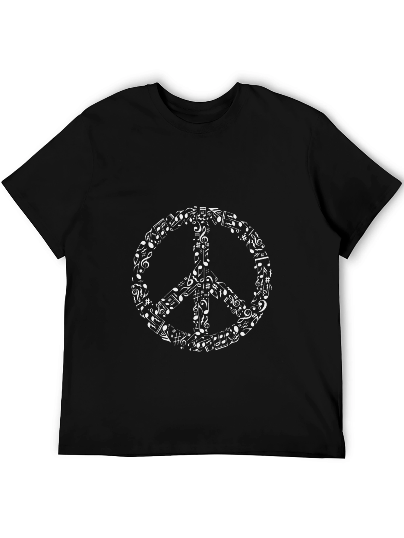 Musical Peace Sign Black T-Shirt