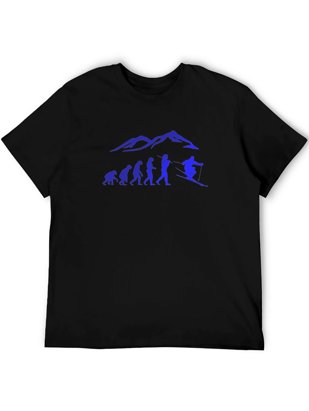 Skiing Evolution Graphic Tee - Black
