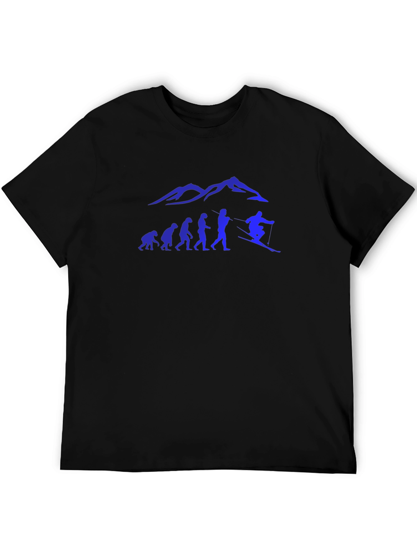 Skiing Evolution Graphic Tee - Black
