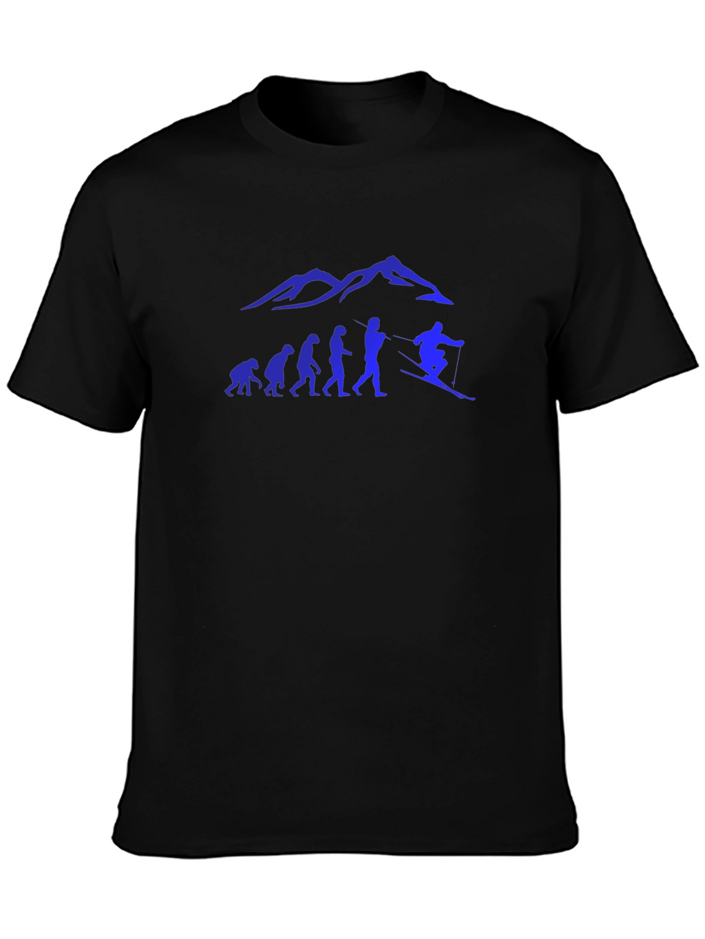Skiing Evolution Graphic Tee - Black