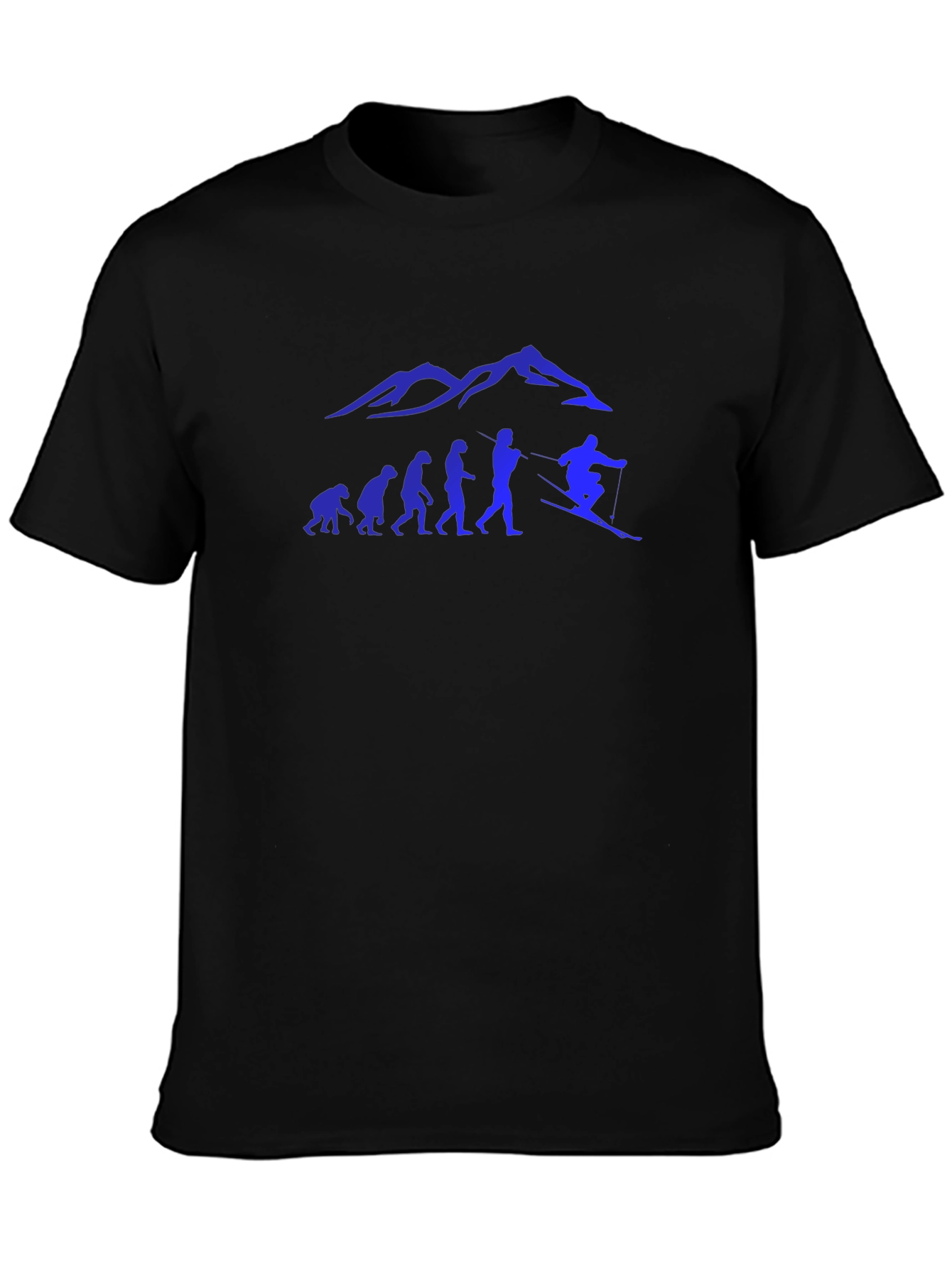 Skiing Evolution Graphic Tee - Black