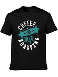 Coffee and Skateboarding Graphic T-Shirt