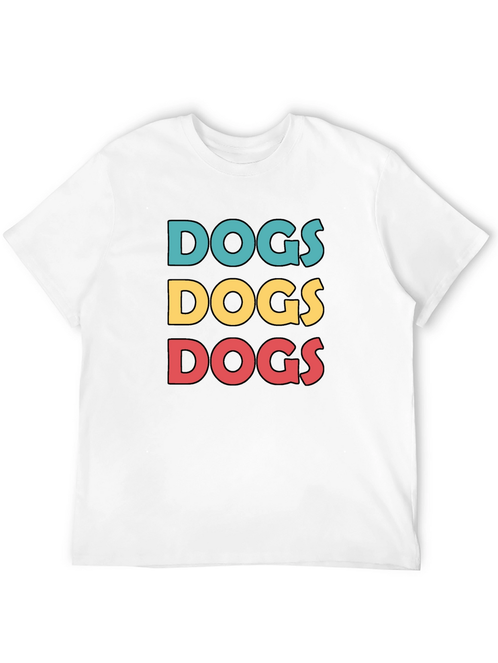 Dogs Graphic Print Crew Neck T-Shirt
