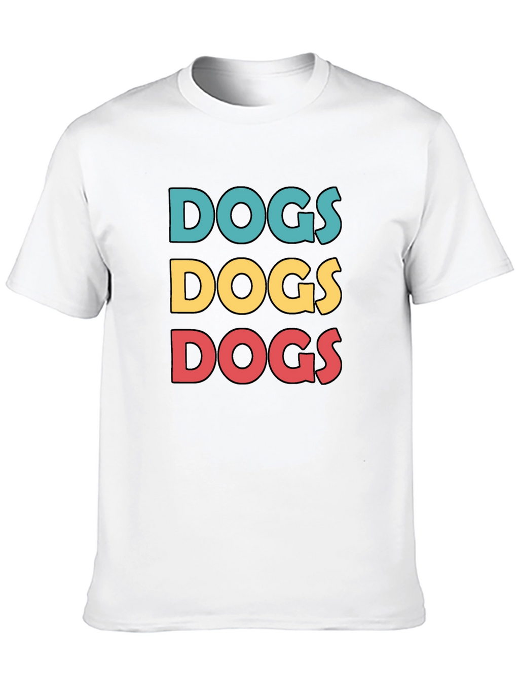 Dogs Graphic Print Crew Neck T-Shirt