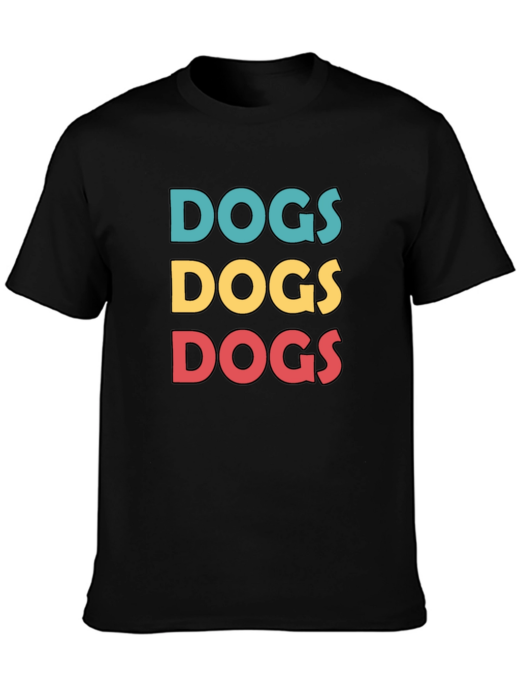 Dogs Graphic Print Crew Neck T-Shirt