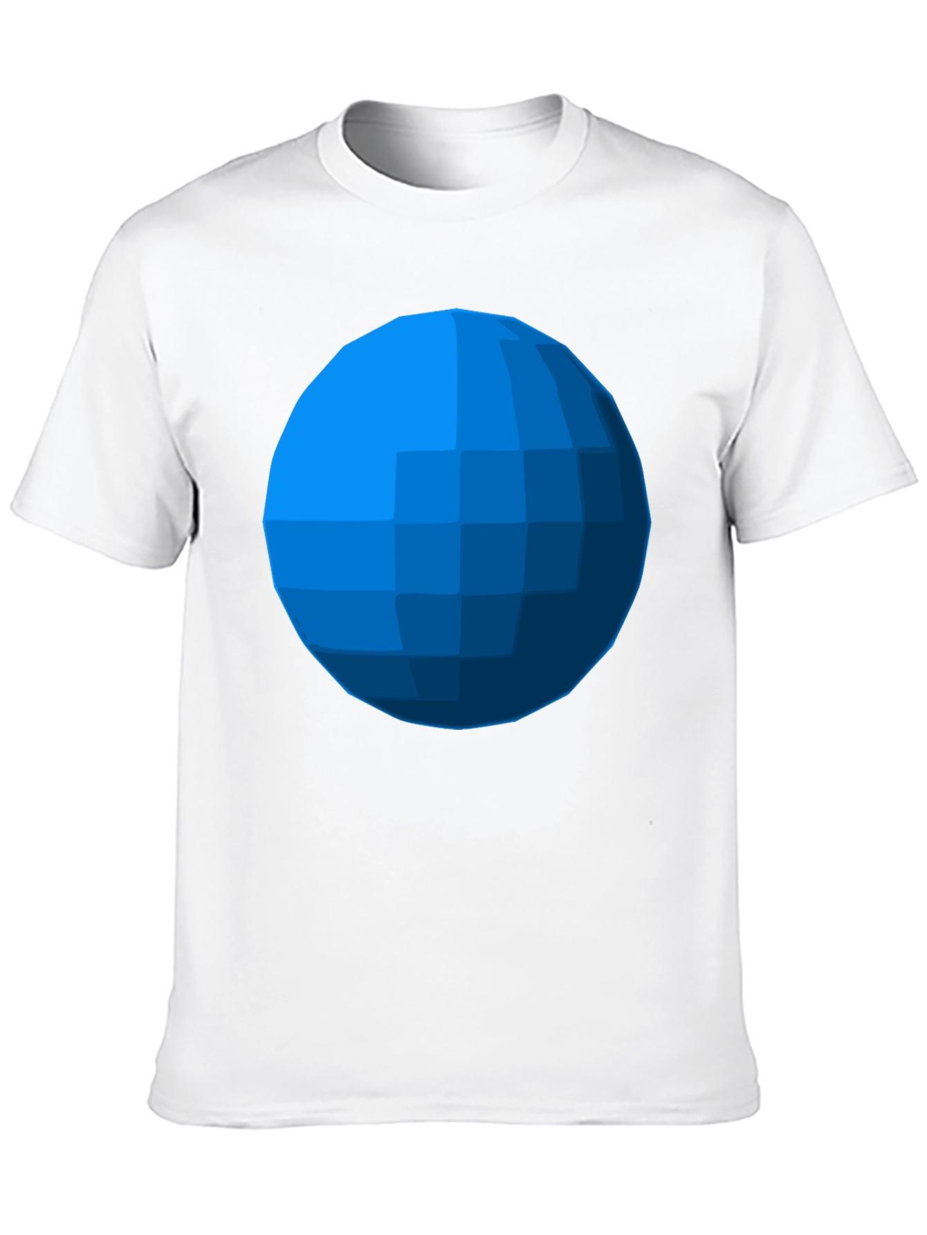 Geometric Blue Sphere T-Shirt - Modern Graphic Tee