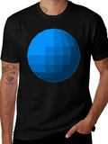 Geometric Blue Sphere T-Shirt - Modern Graphic Tee